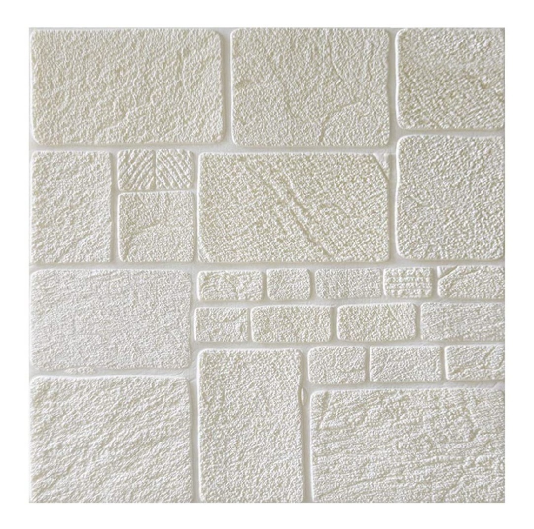 D_727919-MLU42574771862_072020-F.jpg Revestimiento Panel Adhesivo Piedra Crema 70x70x0.8 Cm - Imagen 1