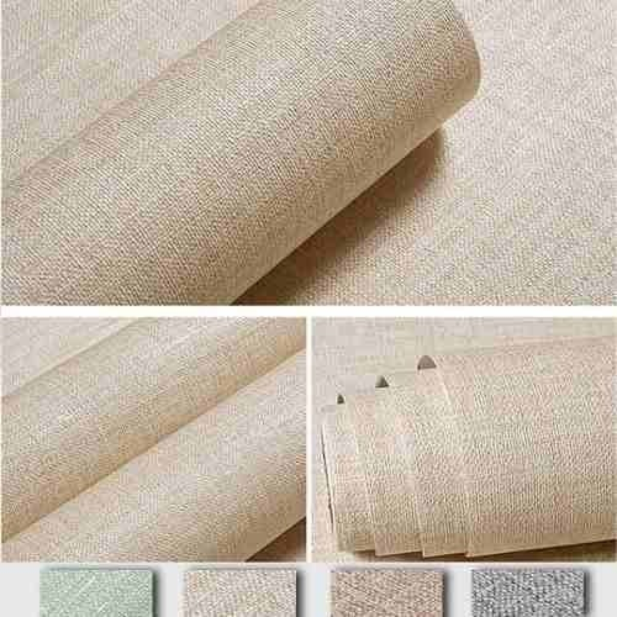 Papel Adhesivo Empapelar Paredes Tramado Cremita Iluminaras - Imagen 1