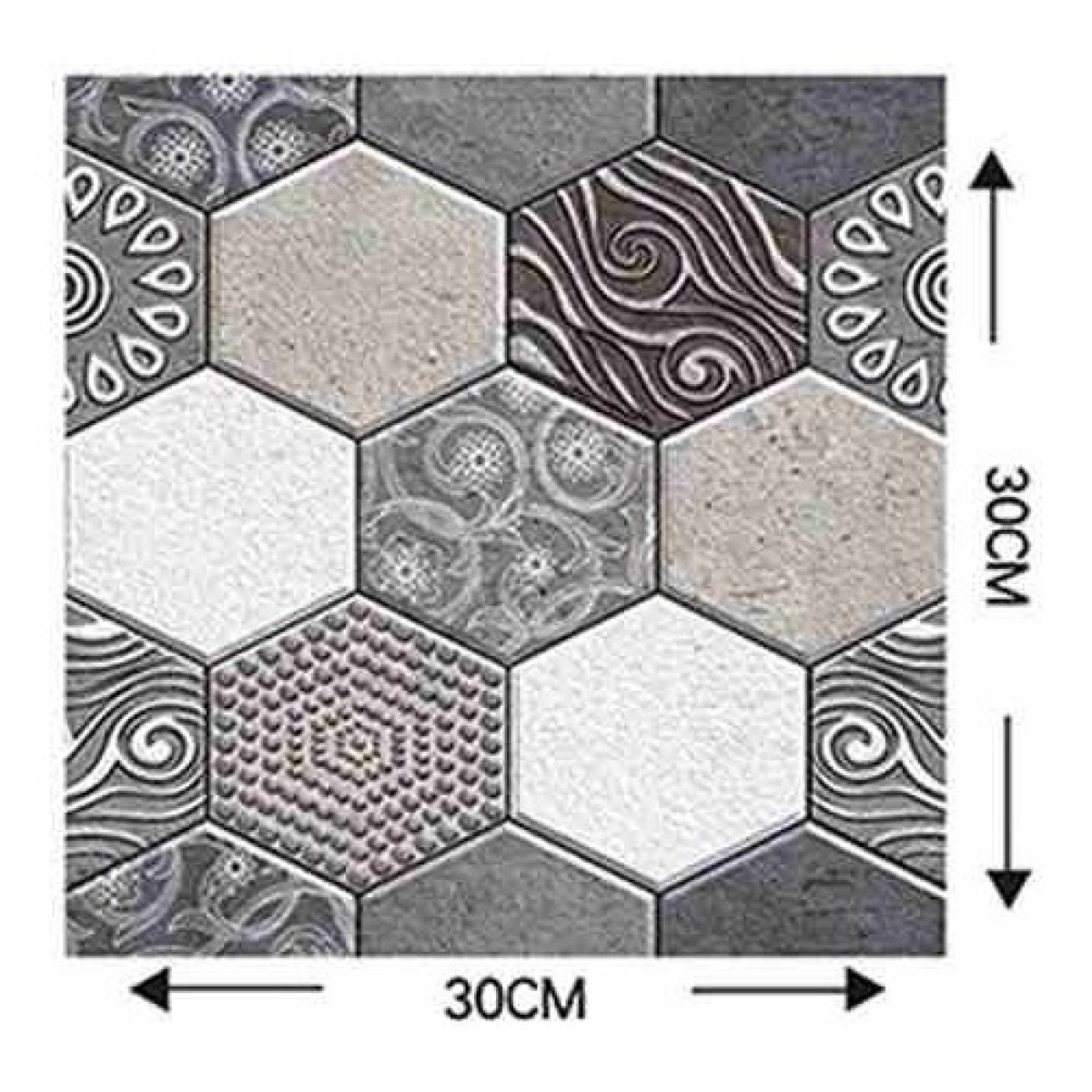 Revestimientos Adhesivo Panel 3d Azulejo Gris 30x30cm A3 - Imagen 1