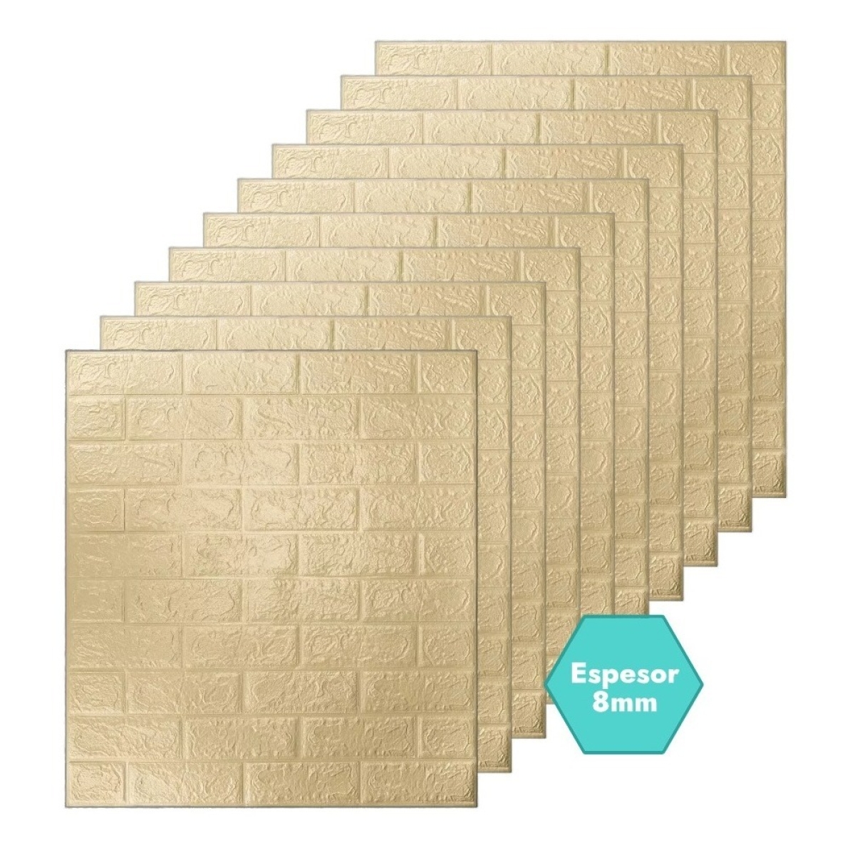 Pack X 10 Placa Revestimiento Pared Autoadhesiva 70x77cm 8mm - Imagen 1