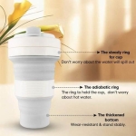 Vaso De Silicona Plegable Con Tapa De Viaje 550ml - Imagen 5