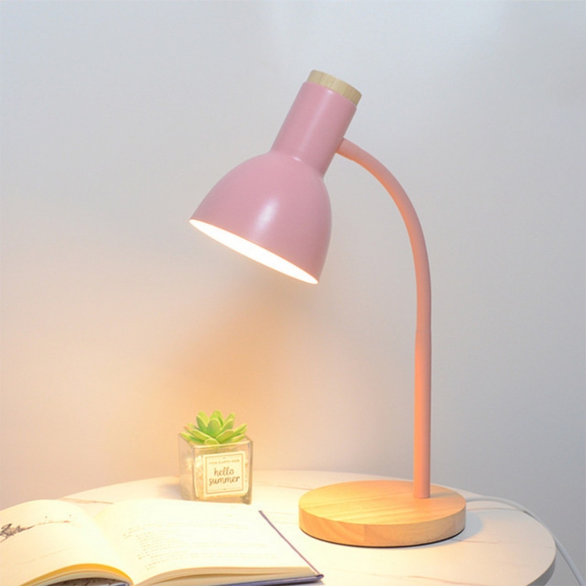 Lampara De Escritorio Nordica En Metal Y Madera - Flexible - Imagen 6