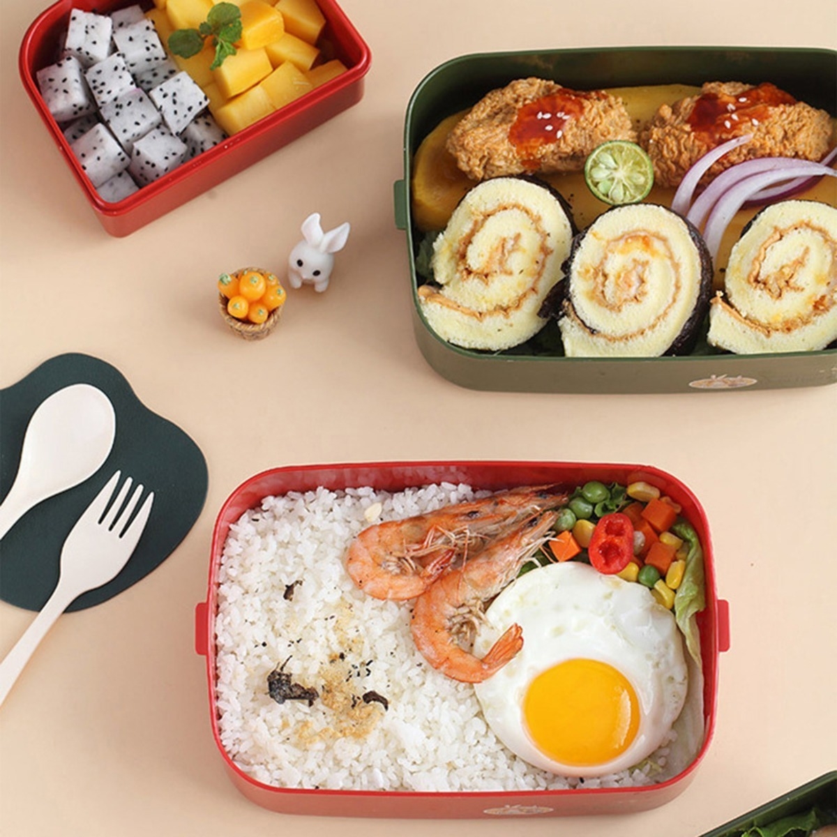 Lunchera Escolar Para Niños Bento Box Kawaii - Grande - Imagen 4