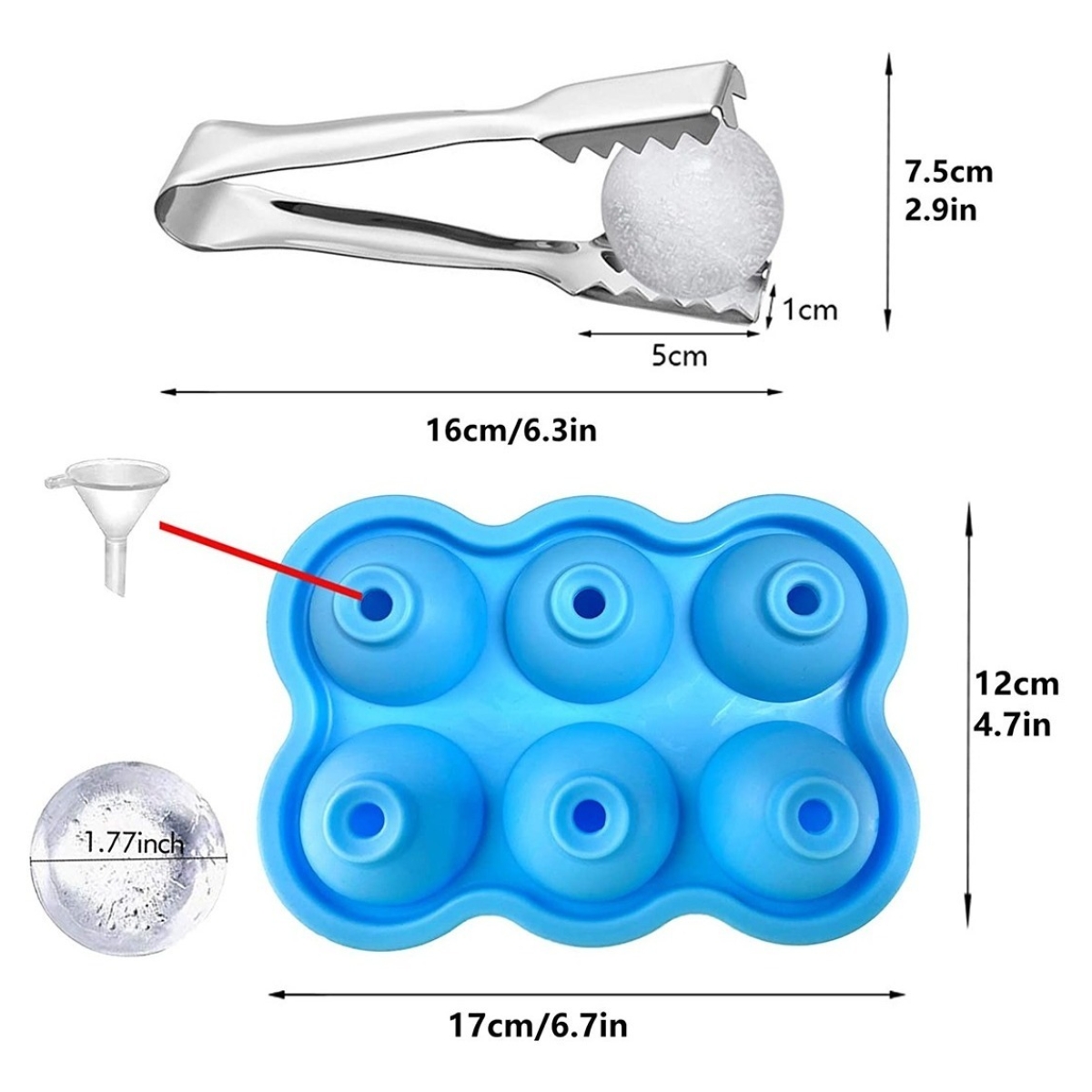 Molde Silicona X6 Cubitos De Hielo Redondos Cubetera Hielera - Imagen 15