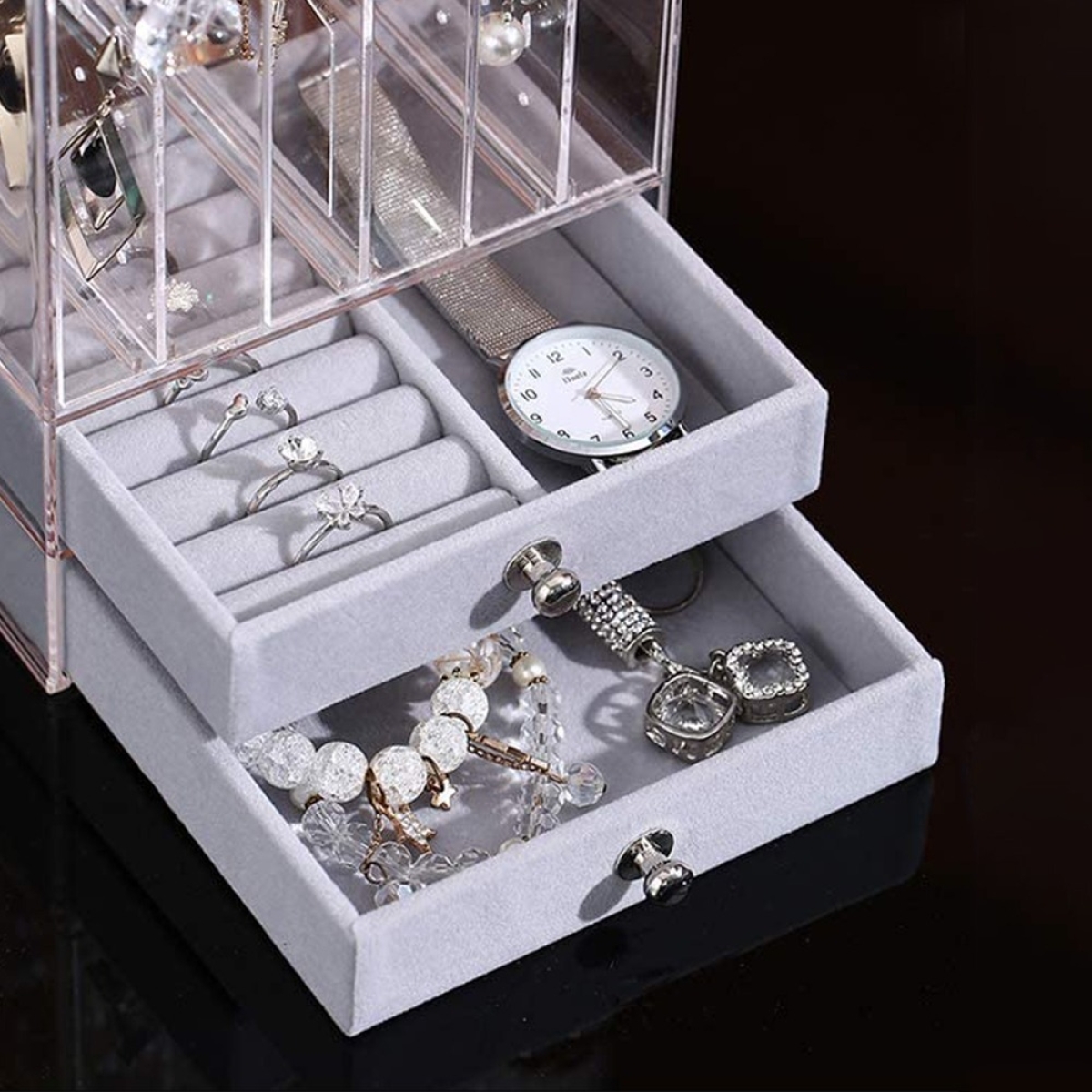 Organizador Exhibidor De Joyas Joyero Diseño Acrilico Cajón - Imagen 8