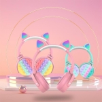 Auriculares Pop It Con Orejas Y Luces Divertidos Bluetooth - Imagen 12