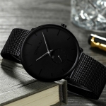 Reloj Negro Hombre Crrju Alta Calidad Detalles En Negro - Imagen 2