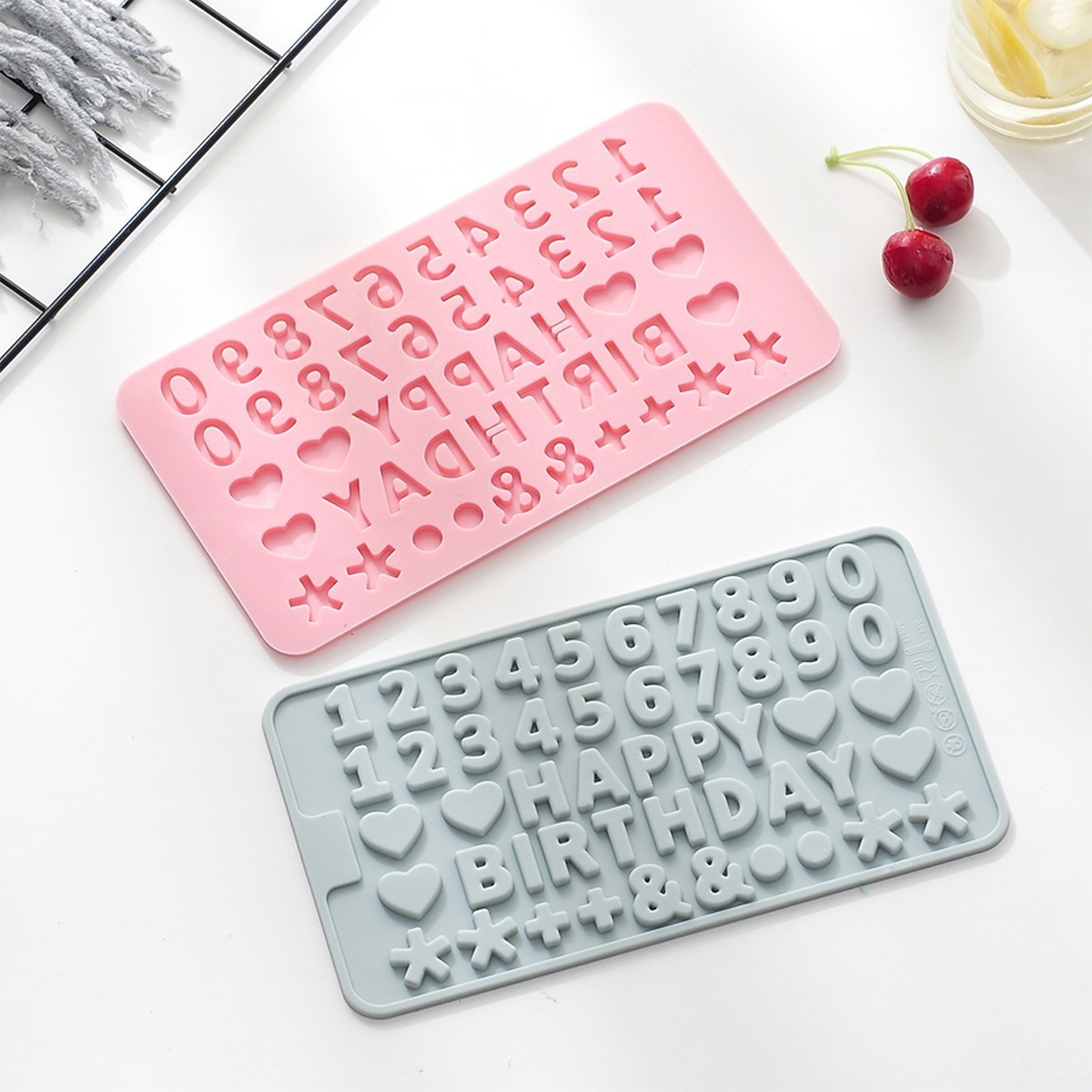 Molde De Silicona Numeros + Happy Birthday Decoracion Tortas - Imagen 6