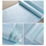 Papel Empapelar Adhesivo Luminoso Brillante Infantil Celeste - Imagen 4
