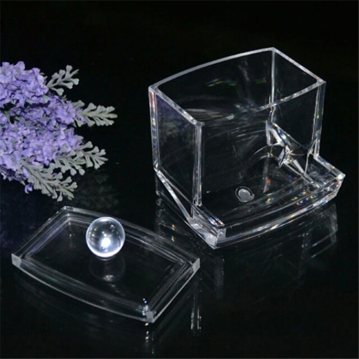 Dispensador De Hisopos Cotonetes Bastoncillos Acrilico - Imagen 3