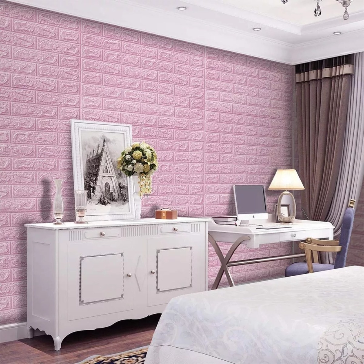 Pack X 10 Placa Revestimiento Pared Autoadhesiva 70x77cm 8mm - Imagen 7