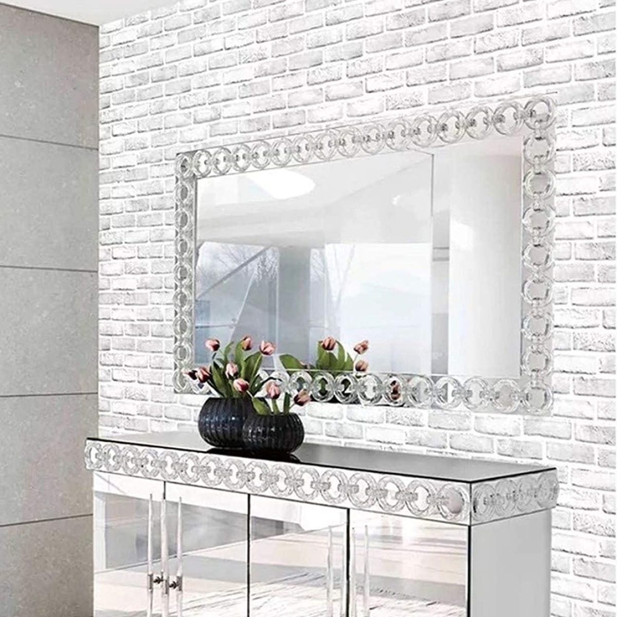 Papel Adhesivo Ladrillo Blanco Tapiz Decorativo Rollo 10 Mts - Imagen 4