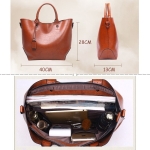 Bolso Gran Capacidad Bandolera Cartera Grande Cuero Pu - Imagen 5