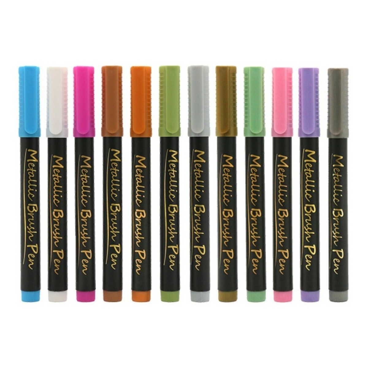 Marcadores Metalicos Punta Redonda Brush Pen Varios Colores - Imagen 13