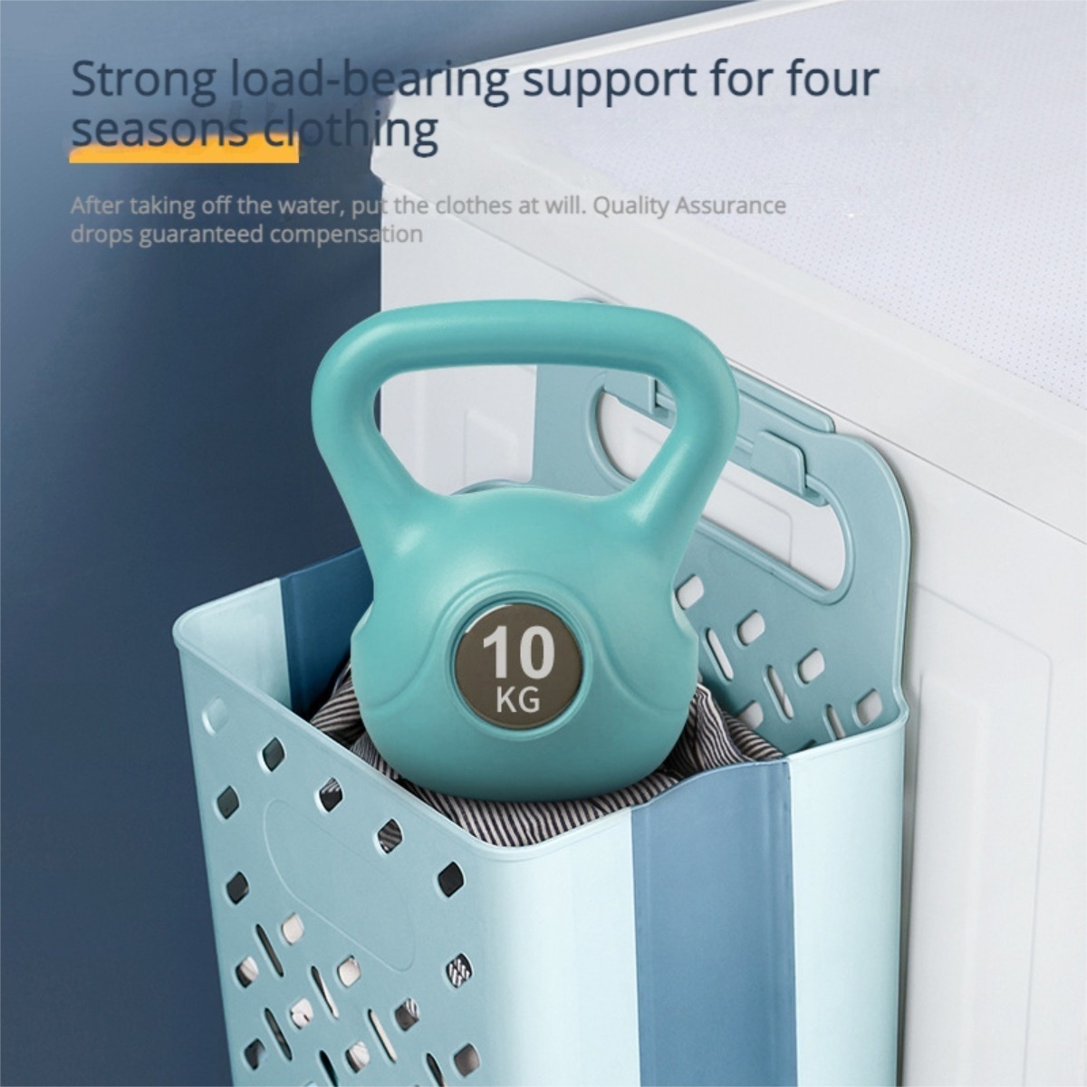 Cesto De Ropa Sucia Colgante Plegable Para Colgar Pared Baño - Imagen 4