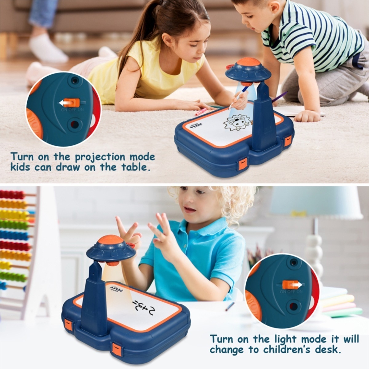 Juguete Proyector Para Dibujo Niños Tablero De Mesa - Imagen 10