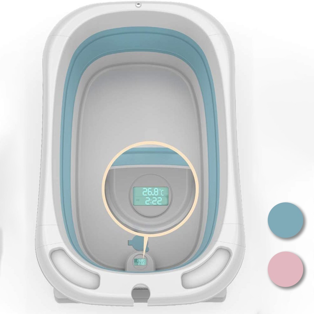 D_761154-MLU42212289941_062020-F.jpg Bañito Bebé Plegable Oval Alta Calidad Baño C/termómetro - Imagen 1