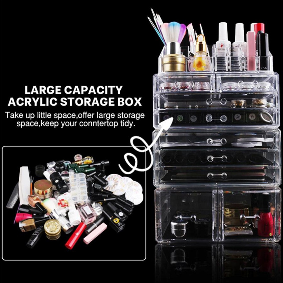 Organizador Cosméticos Exhibidor Maquillaje Acrílico Grande - Imagen 4