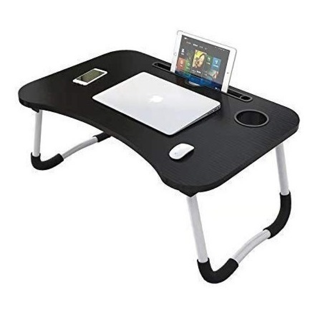 Mesa Plegable Para Laptop Tablet Con Portavaso Y Cajón - Imagen 8