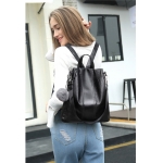 Mochila Simil Cuero Marrón Y Negro - Imagen 12