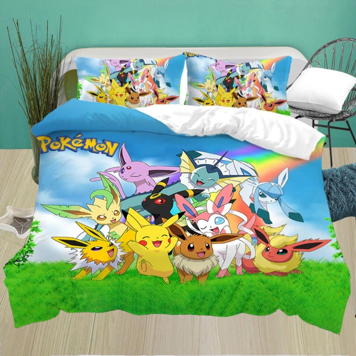 Juego De Ropa De Cama Para Niños Diseños Pokemon 1 Plaza - Imagen 5