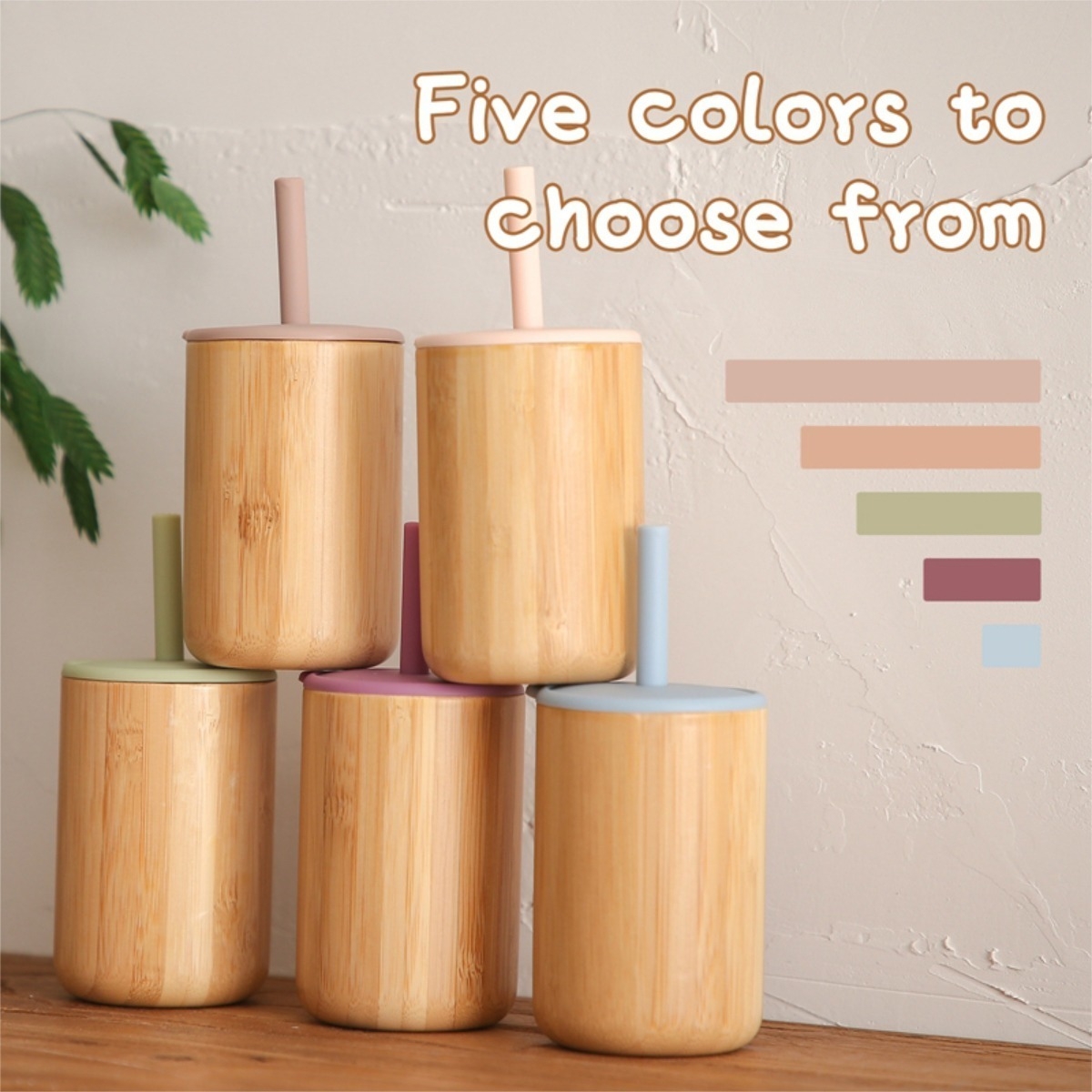 Vaso Con Sorbito 150ml Antiderrame Bamboo P/bebés Niños - Imagen 12