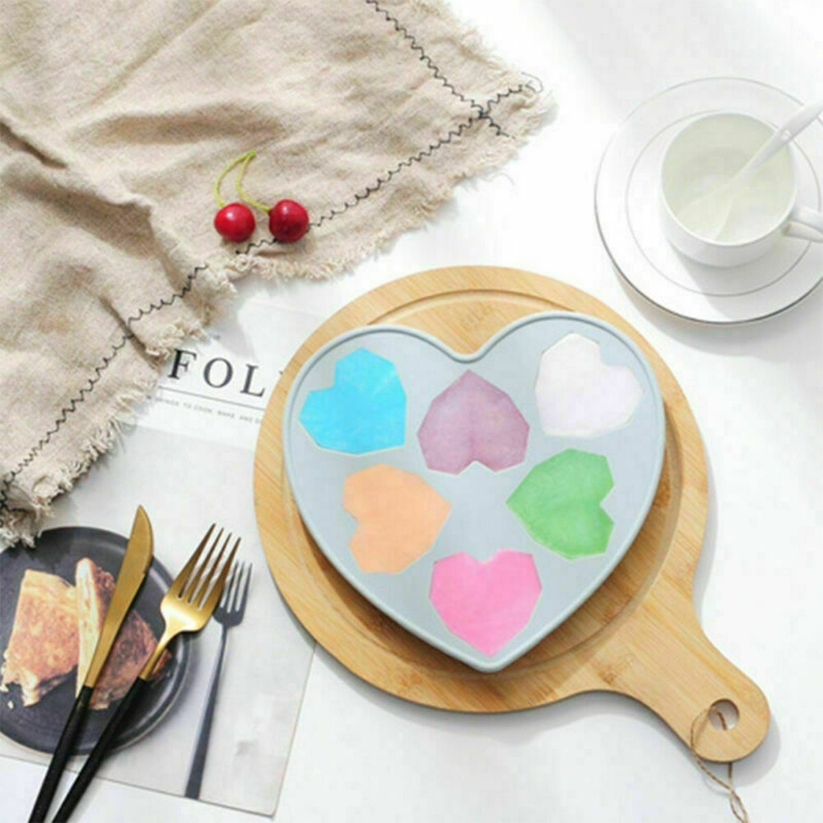 Molde De Silicona Corazones Bombones Jabones Pasteleria - Imagen 2