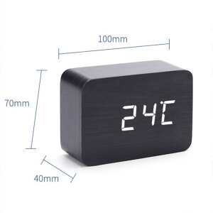 Reloj Digital Madera Usb Despertador Temperatura Fecha, foto 10