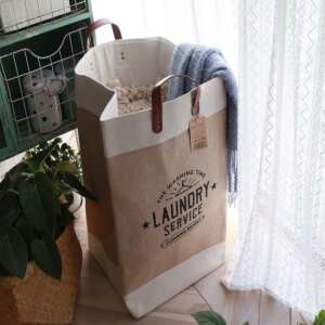 Cesto Para Ropa Sucia Gran Capacidad Yute+pu Plegable, foto 10
