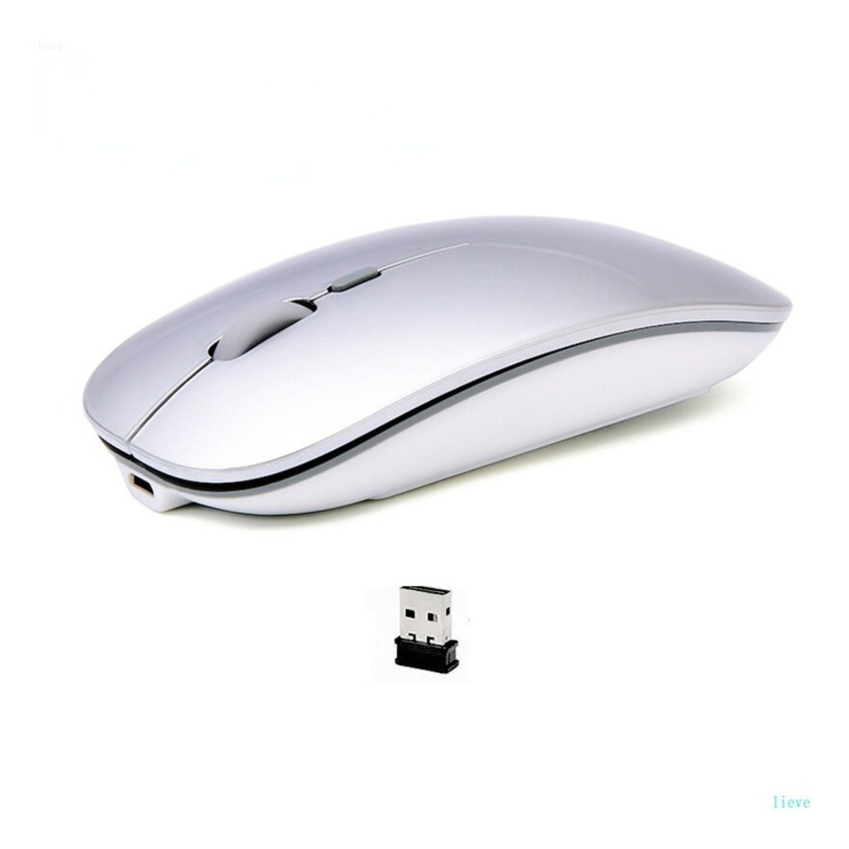 D_769780-MLU50863441373_072022-F.jpg Mouse Ultra Slim Inalámbrico Recargable Con Nano Receptor - Imagen 1