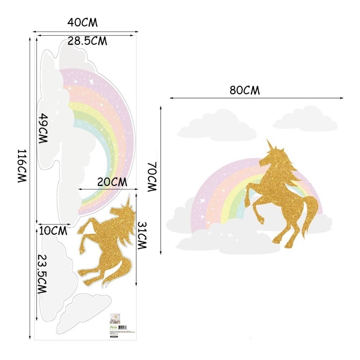 Vinilo Decorativo De Pared Arco Unicornio Adhesivo Sticker - Imagen 2