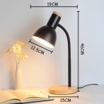 Lampara De Escritorio Nordica En Metal Y Madera - Flexible - Imagen 7