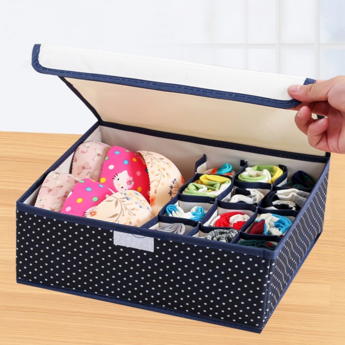 Caja De Almacenamiento Con Tapa Ropa Interior Organizador - Imagen 3