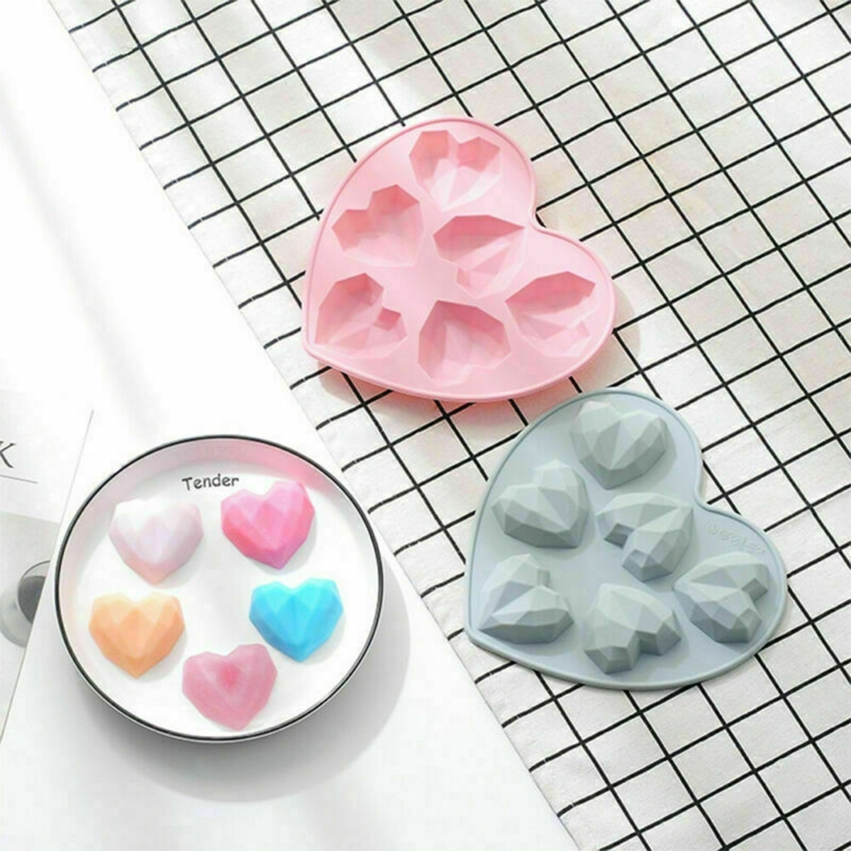 Molde De Silicona Corazones Bombones Jabones Pasteleria - Imagen 4