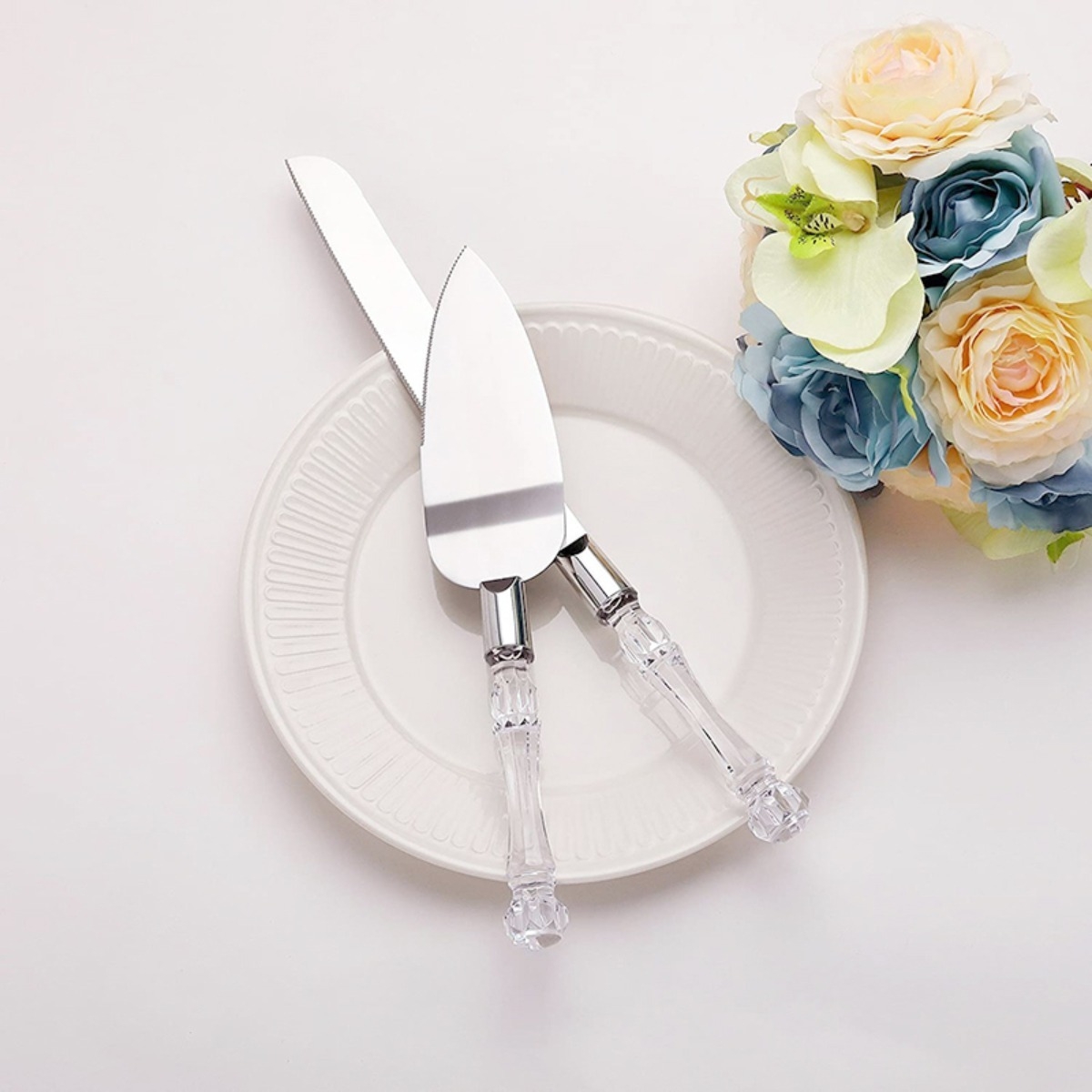 Cuchillo Y Pala Para Servir Torta Cumpleaños Bodas 2 Piezas - Imagen 2
