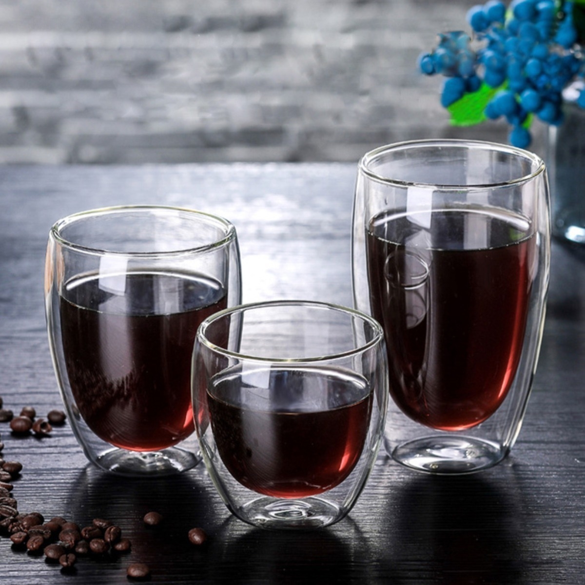 Set X 2 Vasos Taza Aislante Vidrio Borosilicato - 350ml - Imagen 3
