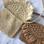 Bolso De Rafia Tejida Cartera De Verano Para Playa Forrada - Imagen 7