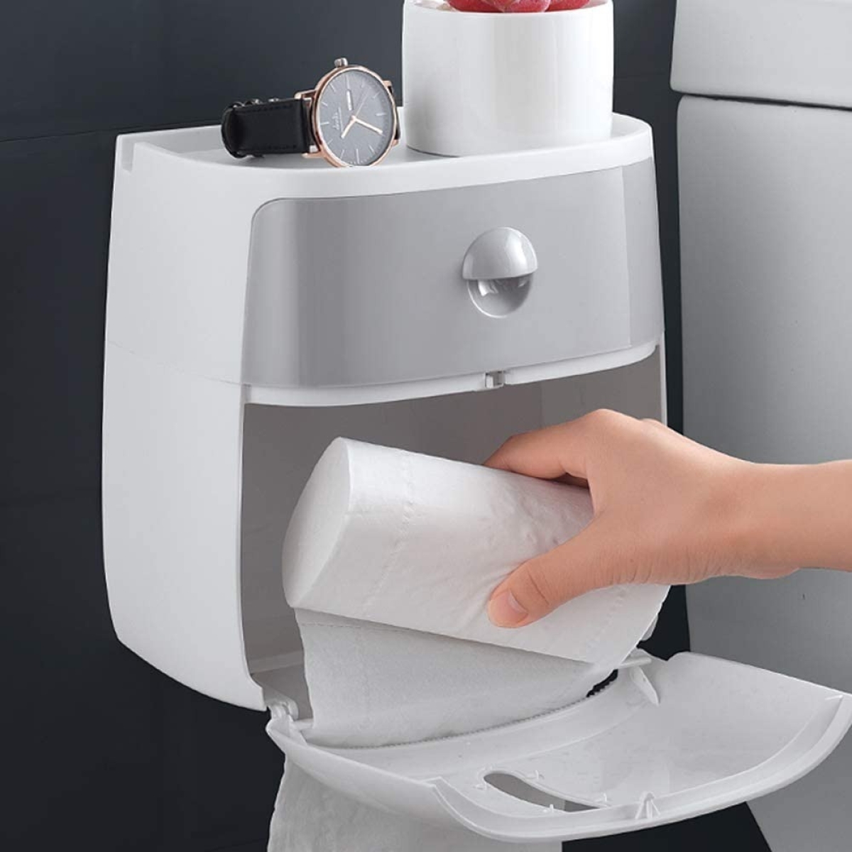 Dispensador De Papel Higienico Con Cajon Baño - Imagen 5