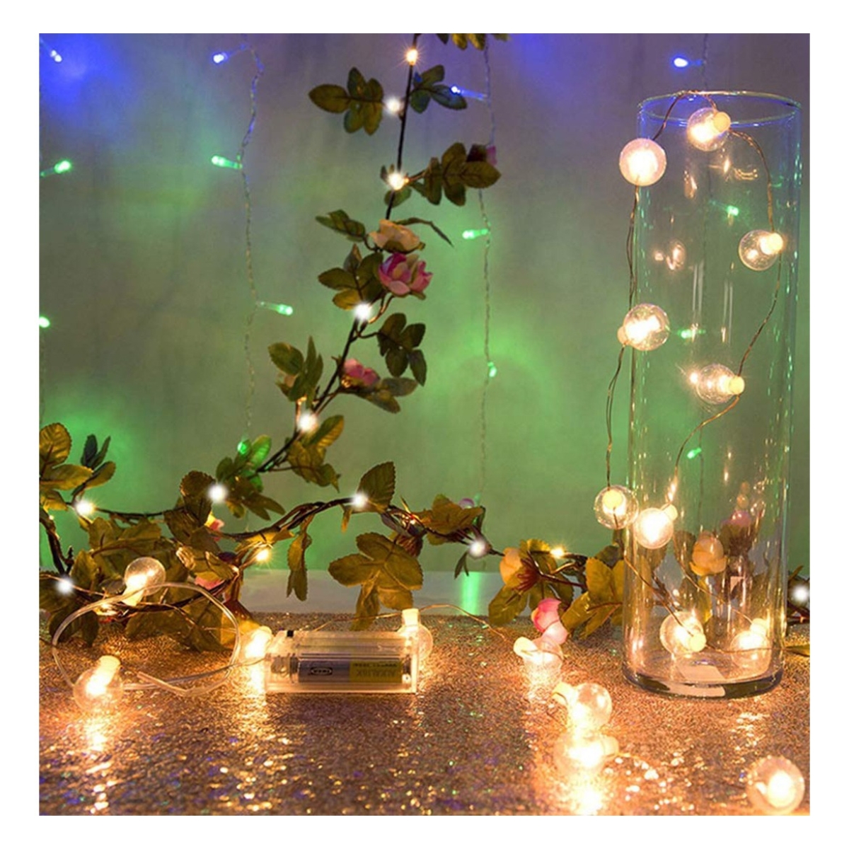 Guirnalda Con Luces En Forma De Rosas Guía Led Flores - Imagen 4