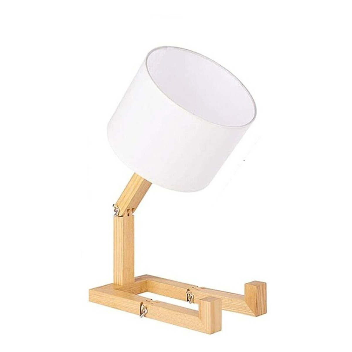 Lampara De Escritorio Portatil Persona Articulable En Madera - Imagen 1