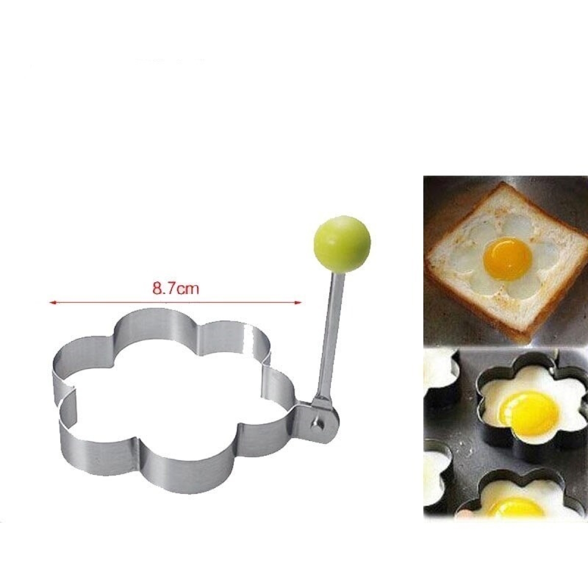 Set X5 Moldes De Metal Para Huevo Hamburguesas - Divertidos - Imagen 4