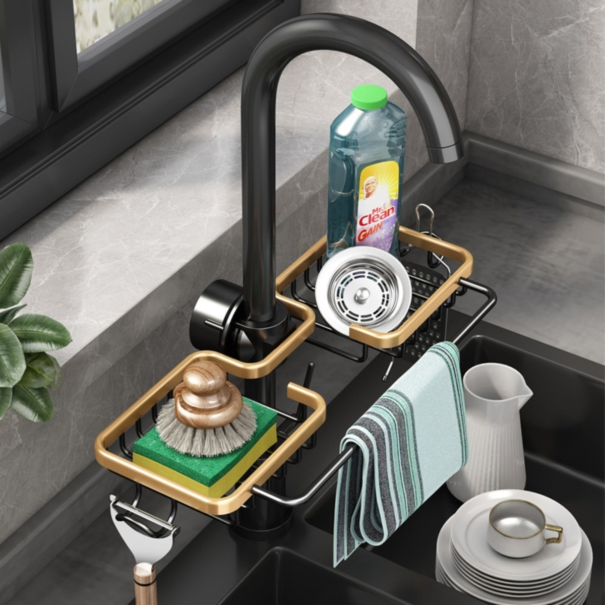 Porta Esponja De Acero Para Cocina Escurridor Canilla Doble - Imagen 9