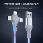 Cable Carga Usb Led Para Apple + Usb-c + Micro Usb - Imagen 6