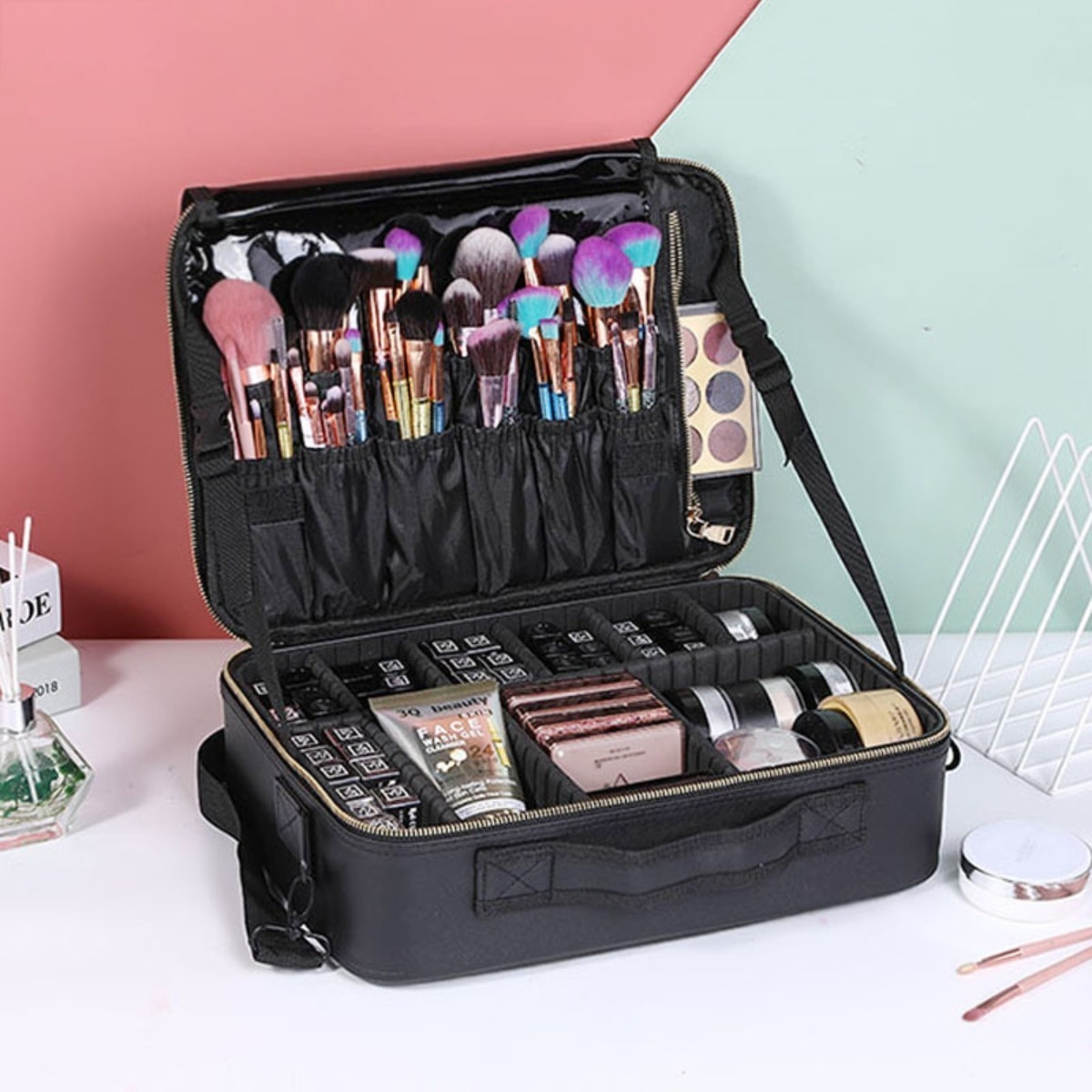 Maleta De Maquillaje Valija Organizadora De Maquillaje - Imagen 8