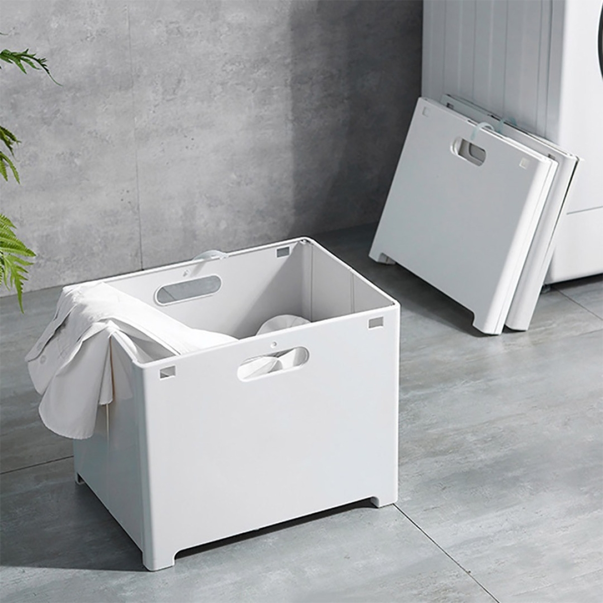 Cesto Ropa Sucia Plegable Para Colgar Pared Baño Caja Chico - Imagen 4