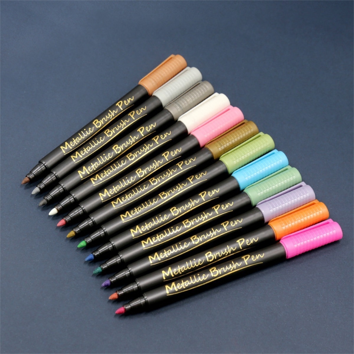 Marcadores Metalicos Punta Redonda Brush Pen Varios Colores - Imagen 7