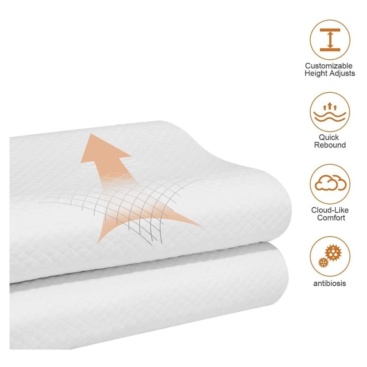 Almohada Viscoelástica Con Memoria Ortopédica - Imagen 8