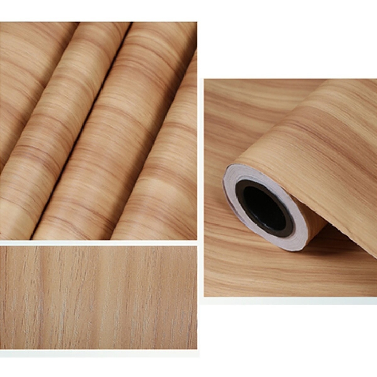 Papel Adhesivo Empapelar Paredes Madera Clara Moderno - Imagen 1