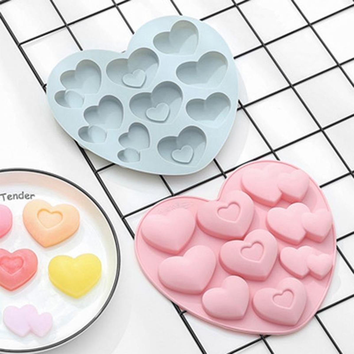 Molde De Silicona Corazones Bombones Jabones Pasteleria - Imagen 10