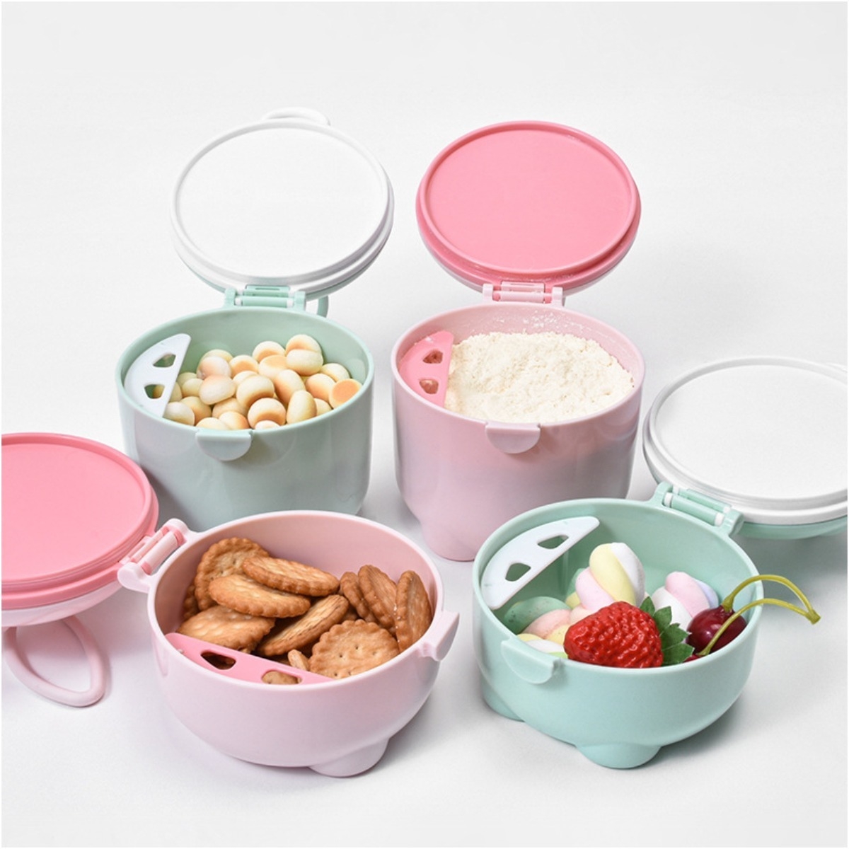 Dispensador Portatil Formula Leche En Polvo Snacks 10cm - Imagen 8